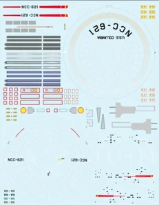 Newly updated USS Columbia NCC-621 1/1000 Polar Lights Trek TOS decals  - Picture 1 of 3