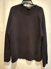 Vince Mens  Crew Neck Long Sleeve Heavy Tee Shirt Black Cotton Size Extra Large