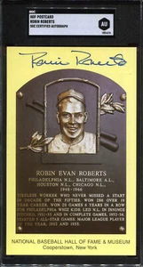 Robin Roberts Phillies - Gold HOF Plakette Postkarte - SGC Autogramm #1001676 - Bild 1 von 2