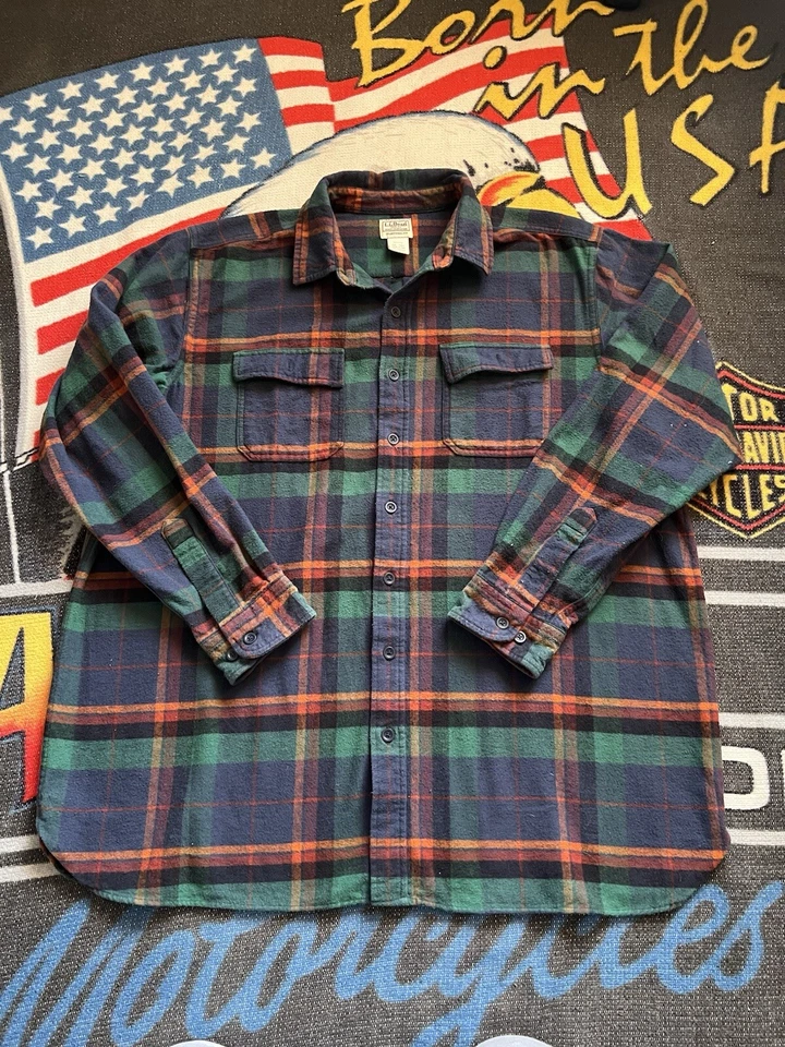 Camisa L.L Bean Tradicional Franela Abotonada Talla 2XL Alta Foto 1 de 3