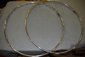 RIGIDA Tubular Rim Set 700c 28'' 36 hole Made in France vintage silver NOS - Picture 1 of 12