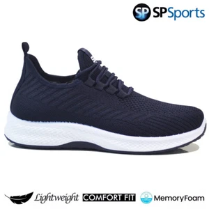 MENS MEMORY FOAM WIDE FIT CASUAL WALKING RUNNING SPORTS GYM TRAINERS SHOES SIZE - Picture 1 of 25
