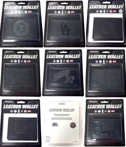 Stamped Logo Black Tri-Fold Leather Wallet - Sealed New - Your Choice Cover