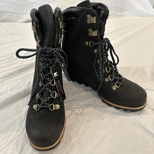 Sorel Conquest halbhoher Keilabsatzstiefel, schwarz, Größe 10, Damen - Bild 1 von 14