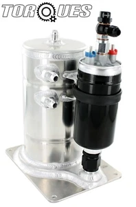 AN-6 (6AN) Compact Swirl Pot With Vertical Sytec OTP044 Fuel Pump Assembly BLACK - Picture 1 of 7