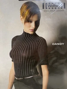 NIB • WOLFORD • Dandy • Classic Body • black / white pin stripes • S - Picture 1 of 4