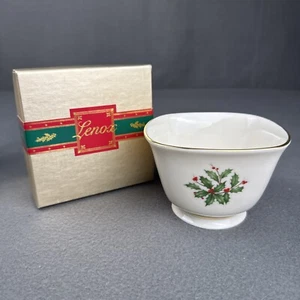 Lenox China Holiday Treat Bowl pies cuadrados oro 24K Navidad nuez cuenco caramelo - Imagen 1 de 10