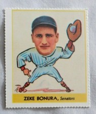 1977 Dover Reprint 1938 Goudey Heads Up Zeke Bonura Senators Baseball Card