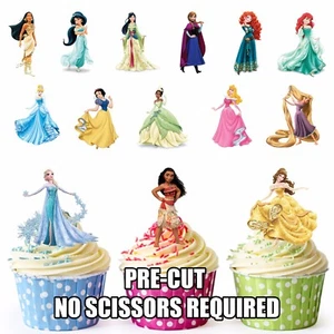 Disney Princess Party Pack 28 Edible Cupcake Toppers Birthday Cake Decorations - Picture 1 of 2