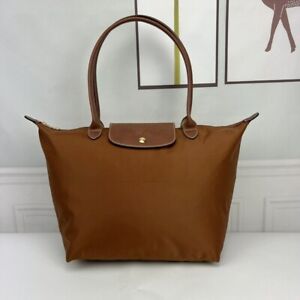 New Longchamp Cognac Le Pliage Nylon Tote Bag Shoulder Bag Size:Large