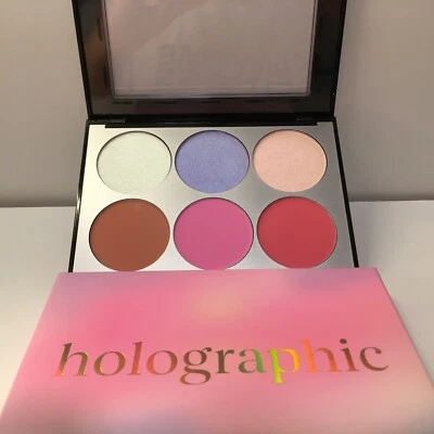 NEW SEPHORA HOLOGRAPHIC FACE & CHEEK PALETTE 6 SHADES Blush & Highlighter NIB! - Image 1 of 4