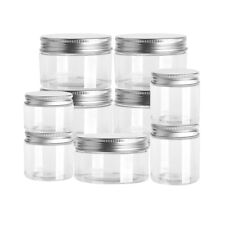 1/5/10Pcs Empty Clear PET Bottles with Screw Aluminum Cap Mini Container Jars Re