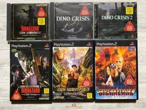SONY PS 1 & 2 Gun Survivor 1 2 3 4 Resident Evil  Dino Crisis 1 2 set from Japan - Picture 1 of 14