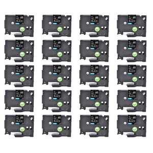 20PK Compatible with Brother PT-580c TZ335 TZe335 White on Black Label Tape 12mm - Picture 1 of 12