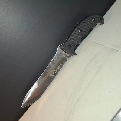 Browning Knife Hog Hunter Fixed 7" Black Rubberized Handles Nylon Sheath 322865 - Image 1 of 2