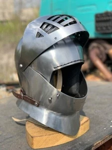 Medieval 16 Gage Steel Armor Helmet Antique Armor Visor Helmet ALFA021 Handmade - Bild 1 von 3