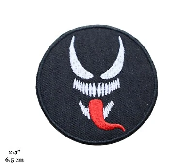Venom Superhero Alien Face Embroidered Iron On Patch - Image 1 of 2