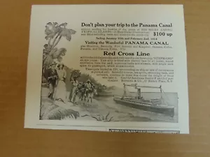 Pubblicità stampa 1913 ROSSO CROSS LINE CROCIERA AL CANALE DI PANAMA - Foto 1 di 1