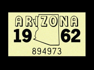 Arizona Kennzeichen Kennzeichen Aufkleber, 1962, AZ - Bild 1 von 5
