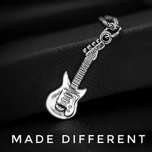 Collar Guitarra, Collar Colgante Cadena Plata con Guitarra, Regalo Profesores de Música - Imagen 1 de 8