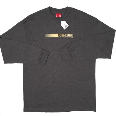 ¡NUEVA Camiseta Vintage Burton Manga Larga! Rojo Gris Negro Cool Gráfico AJUSTE CEÑIDO Foto 1 de 3