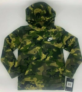 Nike Boys Club Fleece Pullover Camo Hoodie 86I298 Size 6 - Picture 1 of 7