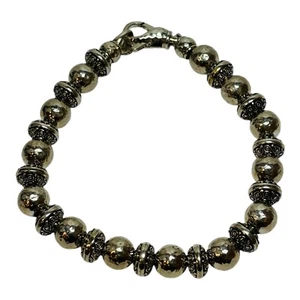 John Hardy JAI Sterling 925 Silver Kalahari Hammered Bead Bracelet 7.5" - Picture 1 of 6