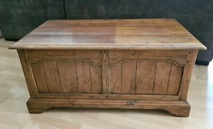 VTG ETHAN ALLEN Large Old World Treasure Chest Blanket Chest Key Maple PICK UP - Picture 1 of 12