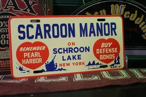 RECUERDA LETRERO DE MATRÍCULA EN RELIEVE PEARL HARBOR SCAROON MANOR NUEVA YORK SEGUNDA GUERRA MUNDIAL  - Imagen 1 de 6