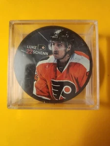 Luke Schenn #22 Philadelphia Flyers Photograph Hockey Puck in case Sherwood - Picture 1 of 2
