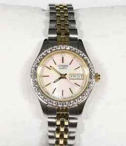 Citizen Swarovski Crystal Two Tone Ladies Watch EQ0538-59D - Picture 1 of 6