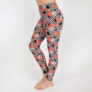 Nahtlose Leggings mit Blumendruck - Einheitsgröße (US-Damen 0-14) - Bild 1 von 4