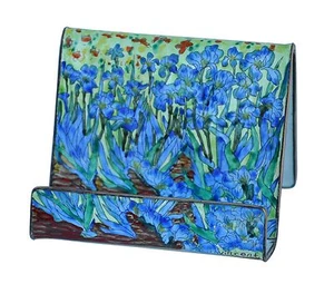 Art Gift Enamel Copper Handpaint Cell phone Holder Business card IRIS VAN GOGH - Picture 1 of 1