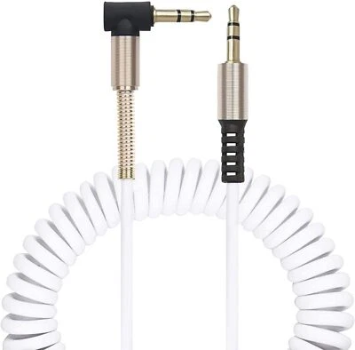 Cable auxiliar macho a macho de 3,5 mm en forma de L ángulo recto conector para auriculares de audio para automóvil Foto 1 de 4