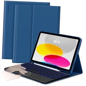Case Keyboard Compatible with iPad 11th (A16) / 10th Generation, Navy Blue - Picture 1 of 7