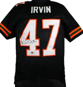 Camiseta deportiva Michael Irvin autografiada negra estilo universitario - Beckett con holograma *negra - Imagen 1 de 12