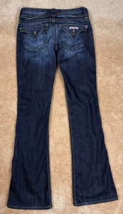Hudson Mujer Lavado Oscuro Denim Acampanado Bootcut Elastizado Solapa Bolsillos Hecho en EE. UU. Talla 28 - Imagen 1 de 7