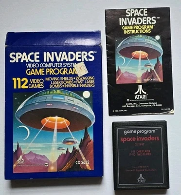 Space Invaders (Atari 2600, 1980) - Box, Manual And Game - Image 1 of 2