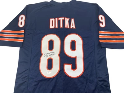 Mike Ditka Autographed Blue Football Jersey JSA COA Chicago Bears Coach READ - Image 1 of 2