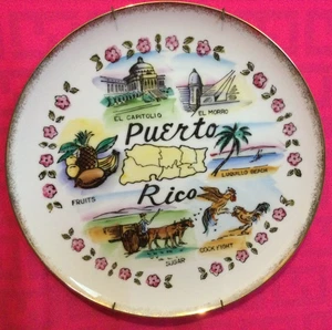 Puerto Rico Souvenir Teller mit Wandhänger 10,5 Zoll - Bild 1 von 6
