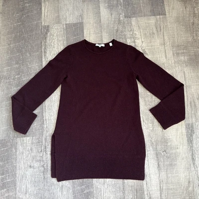Suéter Vince Para Mujer 100% Cachemira Talla S Púrpura Marrón Clásico Vestido Minimalista Foto 1 de 4