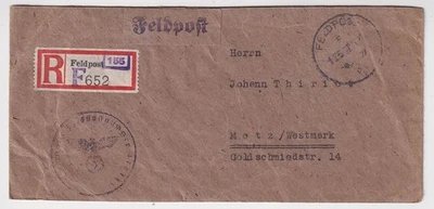 Feldpost 2. WK, R-Brief nach Metz 1943 - Bild 1 von 2