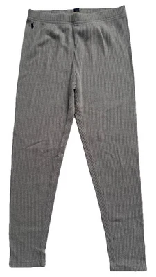 Leggings Polo Ralph Lauren Infantil Extra Grande 16 com nervuras cinza pônei calças meninas grandes - Imagem 1 de 4