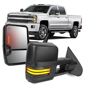 Power Heated Towing Mirrors Fit For Chevy 2014-2018 For Gmc 2014-2018 Black  - Picture 1 of 7