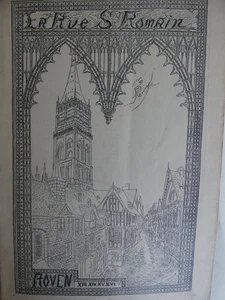 Rouen Plaquette de 4 pages la rue saint romain du XIIIe au XVIe siecle 1900 - Foto 1 di 3