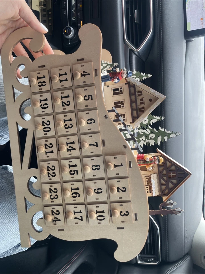 Wooden Advent Calendar With 24 Drawers And Lights - Image 1 of 4