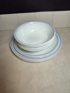Corelle By Corningware "Moonglow" lotto 17 pezzi - 5 ciotole - 6 piatti Med - 6 piatti LG - Foto 1 di 7