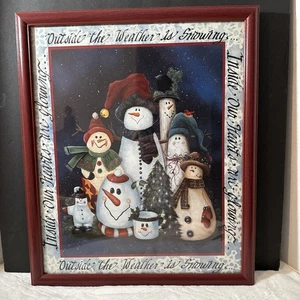 Impresión de muñecos de nieve enmarcados de Jamie Carter “Outside The Weather Is Snowing” 18,75” x 15,5” - Imagen 1 de 4