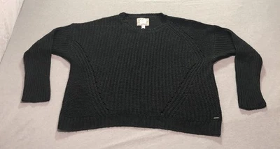 Element Knit Sweater Women's Large Dark Minimalist Hippie Indie Lounge Jet Black - Image 1 of 4