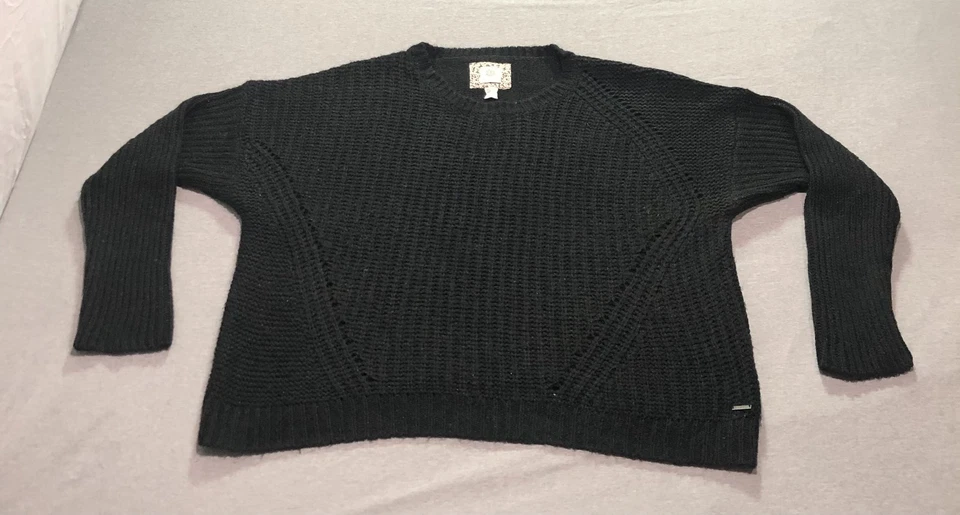 Suéter feminino Element malha grande escuro minimalista hippie indie lounge preto jato - Imagem 1 de 4